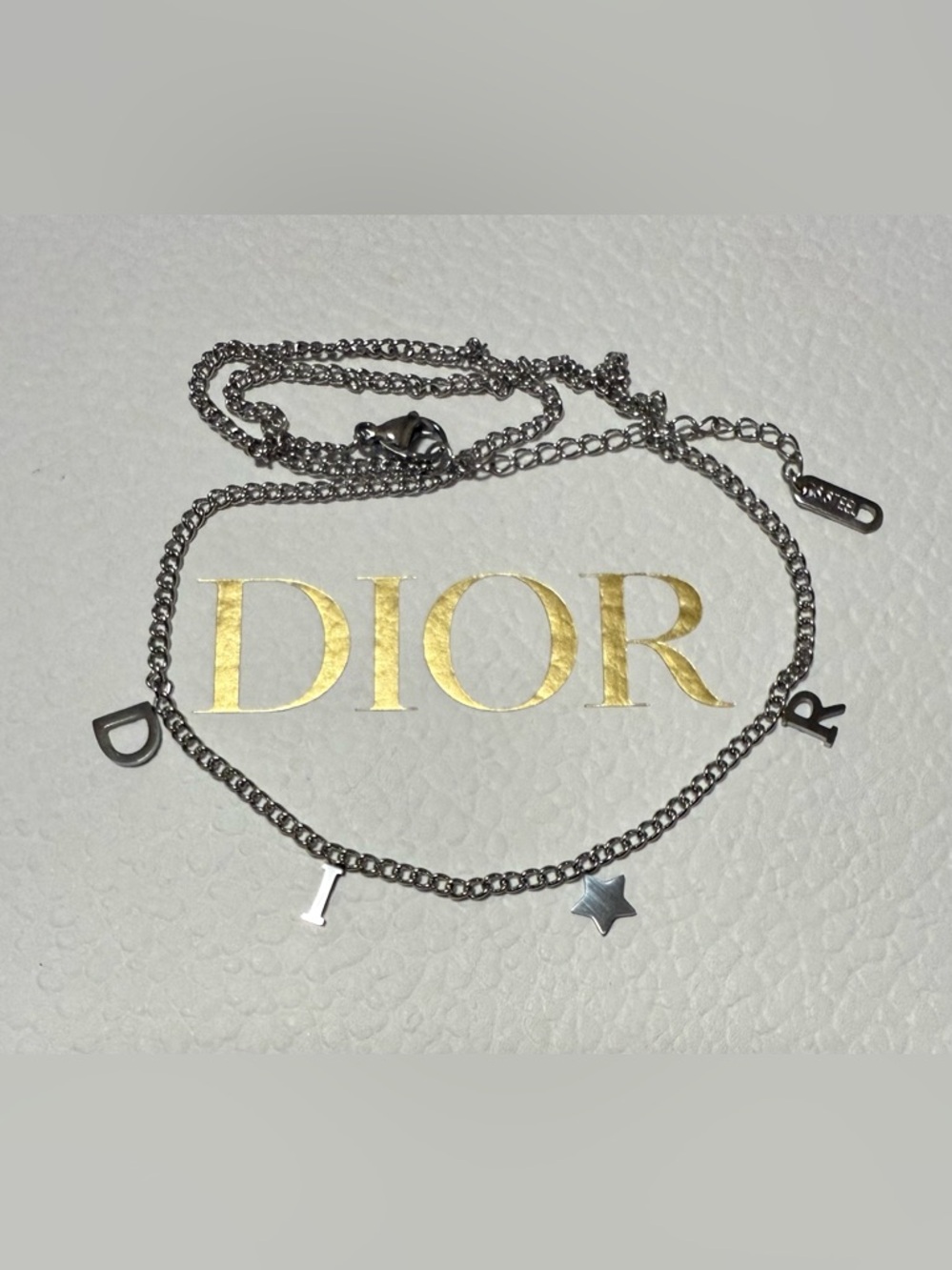 Silver-tone Letters & Star Charm Necklace